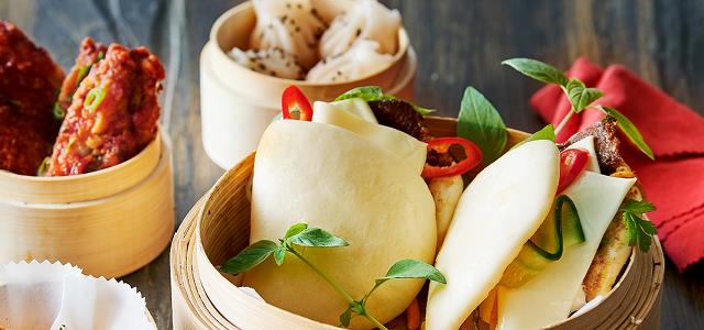 Bao Buns with BBQ Beef and Mozzarella